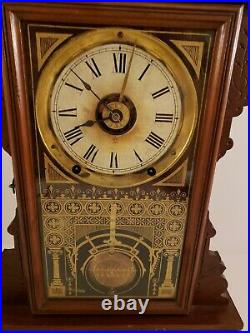 1888 SETH THOMAS Walnut Parlor Alarm Clock with Winward's Pat. Alarm Mechanism