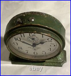 1920 Antique Green Ingraham Ward's Old Reliable 8 day Alarm Clock-Runs Strong