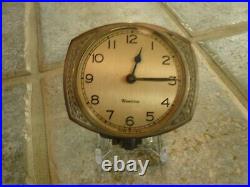 1920's 1930's Antique Westclox Art Deco Auto Clock Untested Dash Mount