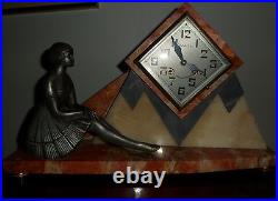 1920's ART DECO MARBLE MANTLE CLOCK. RAULT. ST. PIERRE s/DIVES