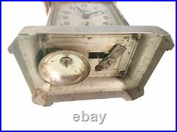 1920s Antique Carriage Alarm Clock With Glass Sides JUNGHANS Germany Working