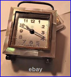 1920s MOTHER OF PEARL junghans travel alarm clock vtg art deco seashell germany