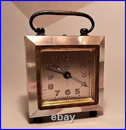 1920s MOTHER OF PEARL junghans travel alarm clock vtg art deco seashell germany