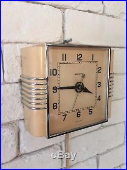 1930's Art Deco Hammond Synchronous spin-to-start Wall Clock, the Stewardess