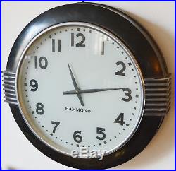 1930's Hammond Art Deco Wall Clock Postal Telegragh Style Machine Age Works