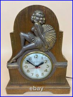 1930's Sessions Art Deco Electric Figural Clock Ballerina Master Crafters