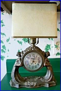 1930s Antique Art Deco Prohibition Windsor Gibraltar Tavern Pub Clock Lamp