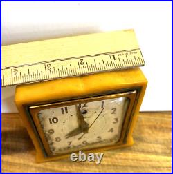 1930s Art Deco Butterscotch Bakelite Telechron Catalin Alarm Clock 7H101