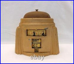 1930s Art Deco KAL-KLOK Observatory Tape Measure Clock / Calendar / Alarm RUNS