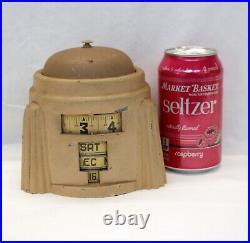 1930s Art Deco KAL-KLOK Observatory Tape Measure Clock / Calendar / Alarm RUNS