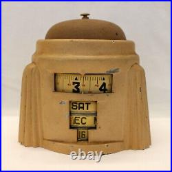 1930s Art Deco KAL-KLOK Observatory Tape Measure Clock / Calendar / Alarm RUNS