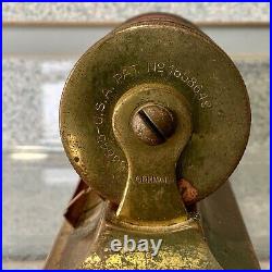 1930s GERMAN Art Deco Brass? Barrel Cylinder Red Desk Perpetual Calendar