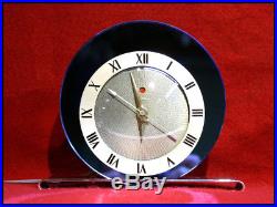 1930s Mirrored blue Art Deco Telechron electric clock. Model 4F65. SERVICED