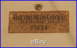 1930s Neon Clock ELECTRIC NEON CLOCK CO Cleveland Ohio SMALL SIZE METAL Art Deco