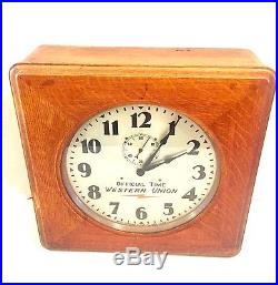 1930s Official Time Western Union Clock Self Winding Clock Co. New York Art Deco