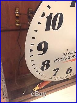 1930s Official Time Western Union Clock Self Winding Clock Co. New York Art Deco