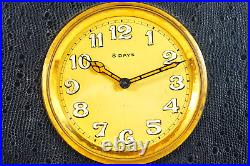 1930s Swiss 8 Day Travel Folding Clock Phinney Walker F Cornioley 6 Jewels 2 Adj