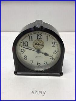 1931 Art Deco Bakelite Detailing Westclox 8 Day Jeweled Alarm Clock #261 Made 2y