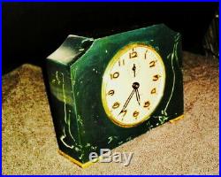1931 Art Deco SWIRLED Seth Thomas Catalin Alarm Clock Restored