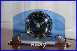1935 SMITHS ART DECO BLUE GLASS ELECTRIC CLOCK SUPERBly RARE CLOCK
