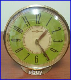 1940 GE/Telechron #5H66 Overseer Clock. Art Deco. Brass Case and Base