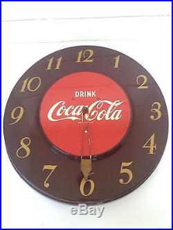 1940's Coca-Cola Advertising ClockKay DisplaysArt Deco Coke Soda Round Vintage