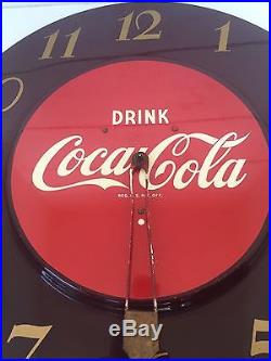 1940's Coca-Cola Advertising ClockKay DisplaysArt Deco Coke Soda Round Vintage