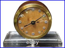 1940's Lucite/fiberglass/wood Art Deco Clock converted to battery