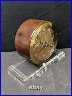 1940's Lucite/fiberglass/wood Art Deco Clock converted to battery