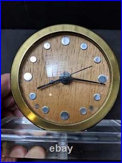 1940's Lucite/fiberglass/wood Art Deco Clock converted to battery