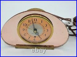 1940s Seth Thomas Sequin Art Deco Decorative Pink Table Clock? WORKING