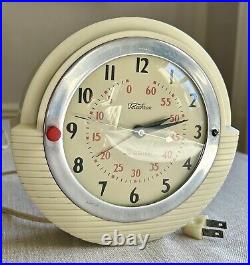 1940s Vintage Telechron Minitmaster Kitchen Clock Timer Art Deco Model 2H17 MCM