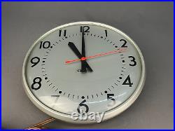 1950's Art Deco 13 Wall Clock Standard Electric Time Co. Works Great