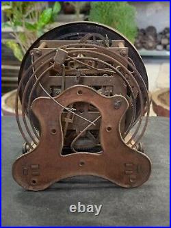1950's Vintage Handcrafted Iron Metal Modern Clock Co. Alarm Clock Table Clock