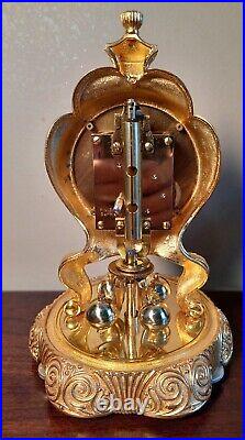 1958 Working Kern Mini Anniversary 400 Day Clock Gilded Ornate Very Clean Key