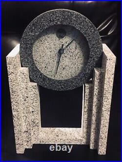 1980s Art Deco Revival Mantle Clock Empire Art Products Memphis Milano Style