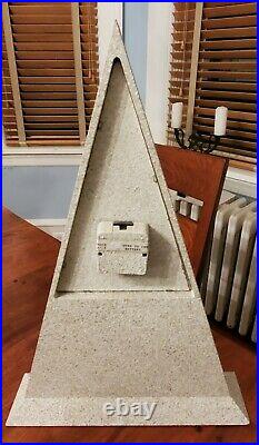 1980s Deco Revival Triangular Mantle Clock Empire Art Products Memphis Style