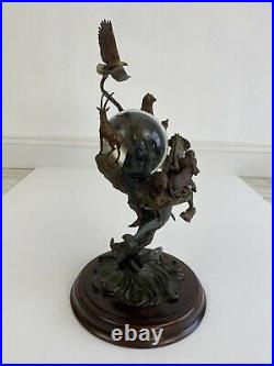 1991 Franklin Mint Guardians of the World Bronze Sculpture Withcrystal Ball /r