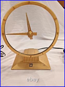 2 Vintage 1952 & 1970s Jefferson Golden Hour Mystery Clock 580-101 Great Working
