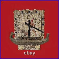 2001 Veranus Ancient Egyptian Desk Clock Amun Ra Hather Hieroglyphic God Goddess