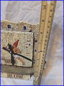 2001 Veranus Ancient Egyptian Desk Clock Amun Ra Hather Hieroglyphic God Goddess