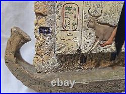 2001 Veranus Ancient Egyptian Desk Clock Amun Ra Hather Hieroglyphic God Goddess