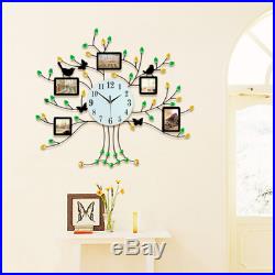 3D Large Family Tree Wall Clock Photo Frame Art Picture Decor 28.7L 32.7W