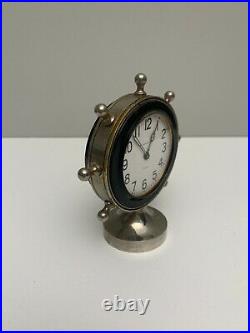 8 Day Vintage Tiffany & Co Metal Ship Wheel Desk Clock