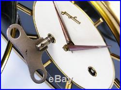 A DREAM LATER ART DECO JUNGHANS CHIMING MANTEL CLOCK FROM 50´S with LEATHER