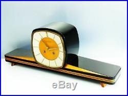 A Dream In Black Later Art Deco Chiming Mantel Clock From Junghans