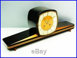 A Dream In Black Later Art Deco Chiming Mantel Clock From Junghans