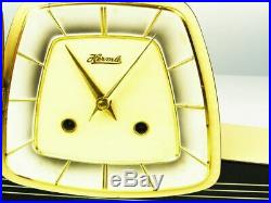 A Dream In Black Later Art Deco Design Chiming Mantel Clock Hermle 50 ´s