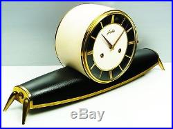 A Dream In Black Later Art Deco Junghans Chiming Mantel Clock From 50´s