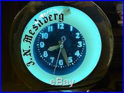 A N Meshberg Neon clock sign smaller desktop art deco classic